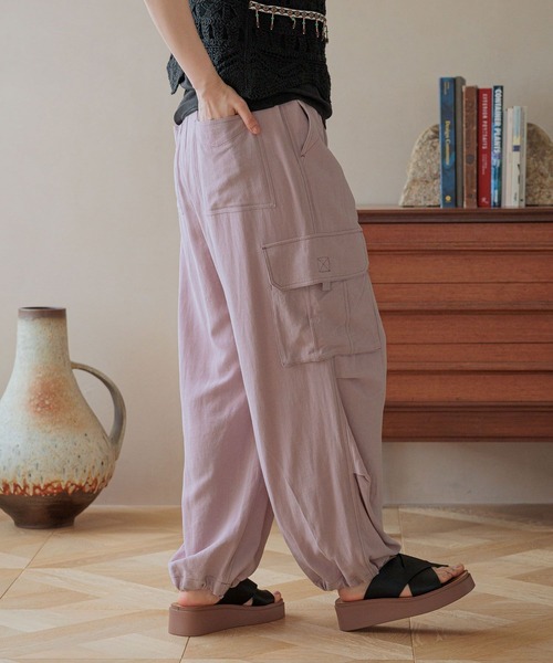 【新品 タグ付き】ニコアンド リネン混トロットカーゴパンツ　ピンク　L niko and ｜リネン混トロットカーゴパンツ | Rakuten Fashion