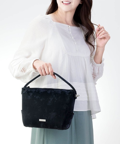 美品☆ BARCOS シルキーレザー 2way ハンドバッグ BARCOS ハンドバッグ 「BARCOS/バルコス」シルキーレザー2way
