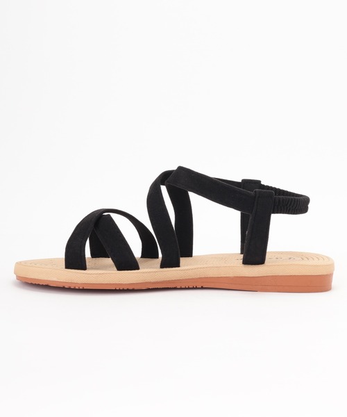   ロゴ付き エスパドリーユ フラット サンダル CHARLES & KEITH｜エスパドリーユ フラットフォームサンダル