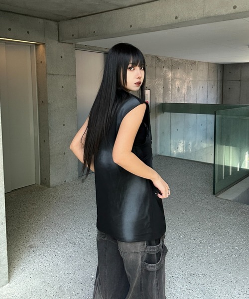 KsG tシャツ フロントロゴノースリーブトップス レディース : ZOZOTOWN