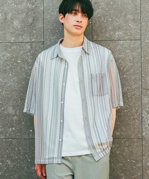 シャツ ストライプレース半袖シャツ / 283477 メンズ｜ZOZOTOWN Yahoo!店
