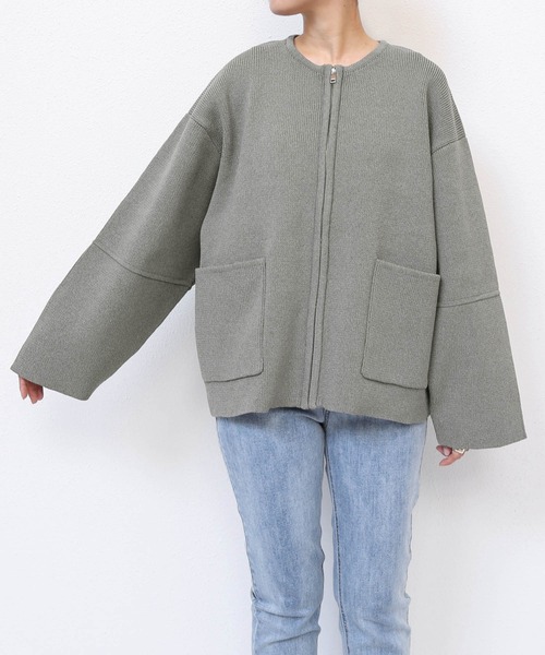 「andme」 「alma design」カーディガン FREE ネイビー レディース_画像2