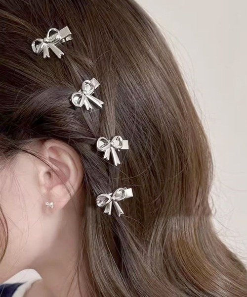 UP START ヘアピン リボンヘアミニクリップピン2/ヘアピン ペア(RO