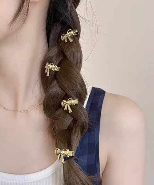 UP START ヘアピン リボンヘアミニクリップピン2/ヘアピン ペア(RO