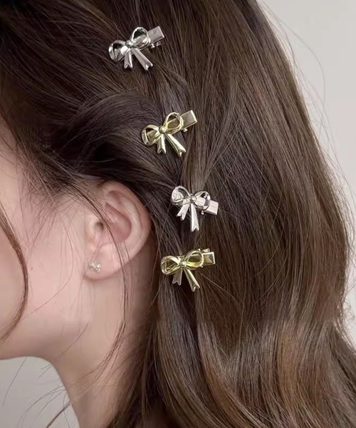 UP START ヘアピン リボンヘアミニクリップピン2/ヘアピン ペア(RO