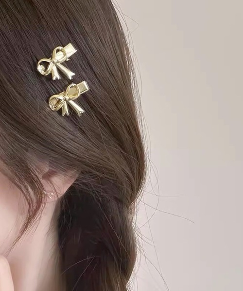 UP START ヘアピン リボンヘアミニクリップピン2/ヘアピン ペア(RO