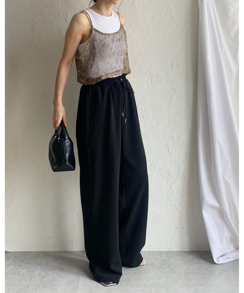 She's Closet ベスト ジレ ショート丈透かし編みニットビスチェ