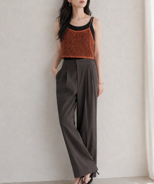 She's Closet ベスト ジレ ショート丈 透かし編み ニットビスチェ
