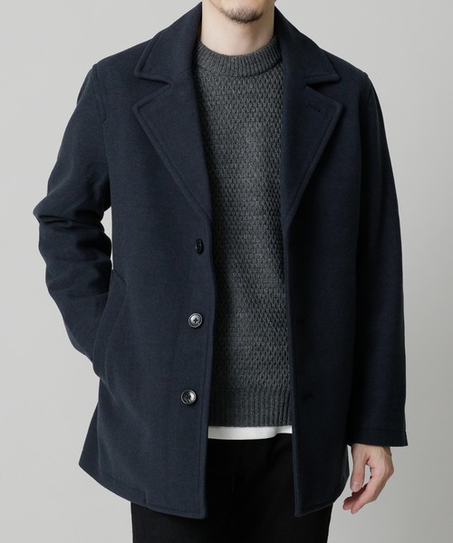 NANO universe（ナノ・ユニバース） ピーコート S ネイビー メンズ