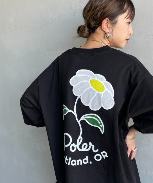 tシャツ 「POLeR/ポーラー」 別注 フラワー バックプリント ショートスリーブTシャツ レディース メンズ セール】[POLeR/ポーラー] 別注 フラワー バックプリント