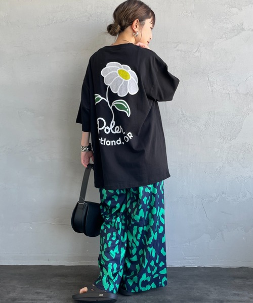 tシャツ 「POLeR/ポーラー」 別注 フラワー バックプリント ショートスリーブTシャツ レディース メンズ セール】[POLeR/ポーラー] 別注 POPPY フラワーバックプリント