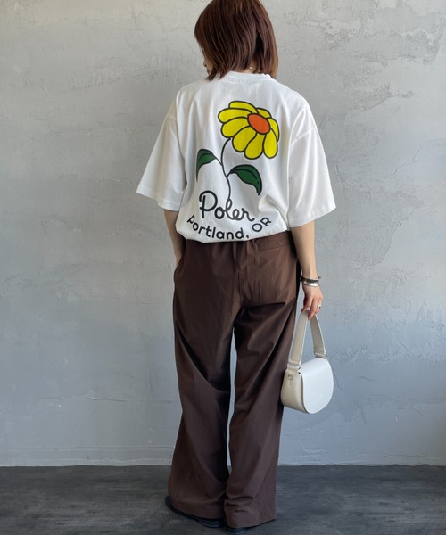 POLeR tシャツ 「POLeR/ポーラー」 別注 フラワー バック