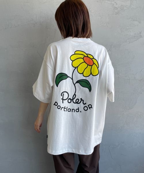 POLeR tシャツ 「POLeR/ポーラー」 別注 フラワー バック