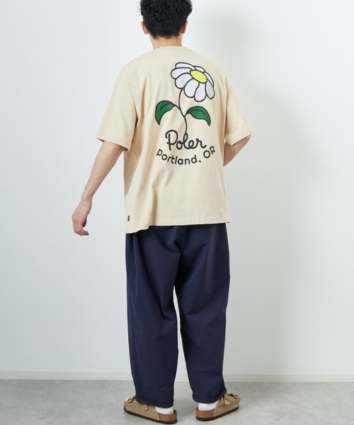 tシャツ 「POLeR/ポーラー」 別注 フラワー バックプリント ショートスリーブTシャツ レディース メンズ POLeR tシャツ 「POLeR/ポーラー」 別注 フラワー バック