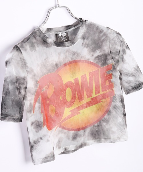 tシャツ ROCKOFF ミュージシャン ショート丈 メッシュ半袖 ロックT レディース