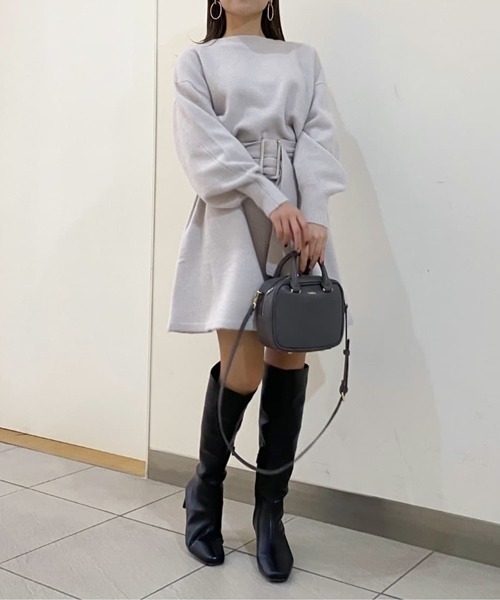 「SNIDEL」 ニットワンピース FREE ベージュ レディース_画像2