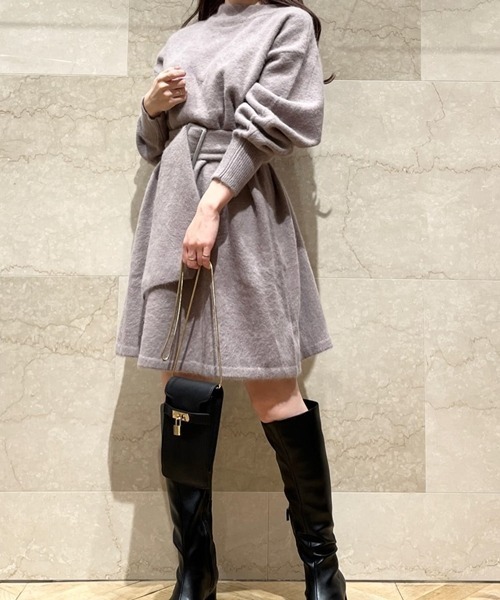 「SNIDEL」 ニットワンピース FREE ベージュ レディース_画像4