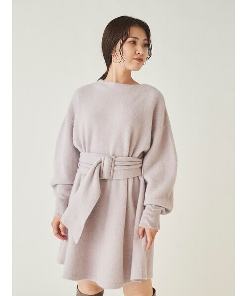 「SNIDEL」 ニットワンピース FREE ベージュ レディース_画像6