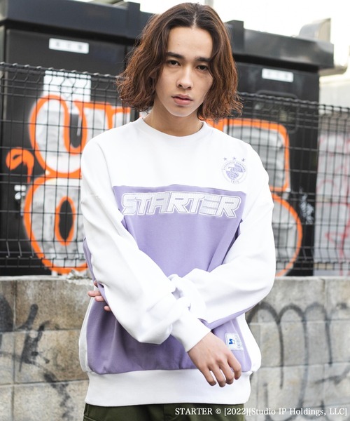 「STARTER」 スウェットカットソー LARGE ブラック メンズ