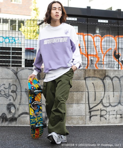 「STARTER」 スウェットカットソー LARGE ブラック メンズ