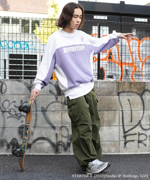 「STARTER」 スウェットカットソー LARGE ブラック メンズ