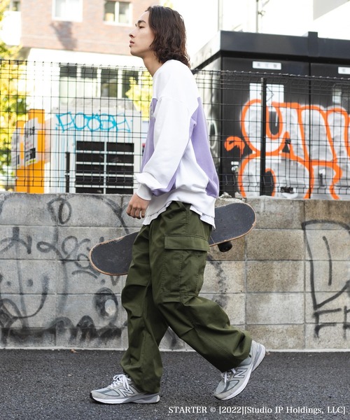 「STARTER」 スウェットカットソー LARGE ブラック メンズ