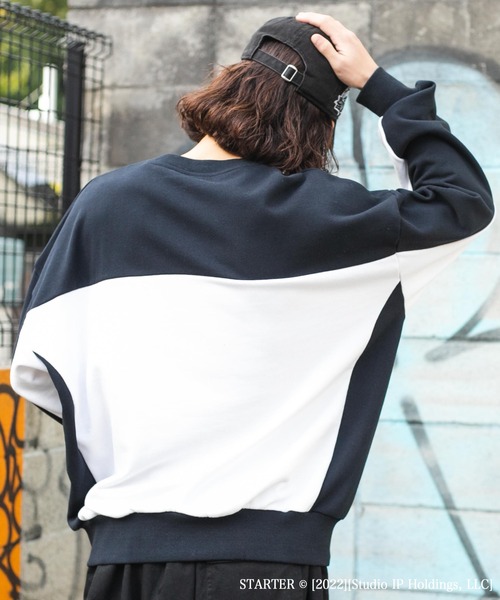 「STARTER」 スウェットカットソー LARGE ブラック メンズ