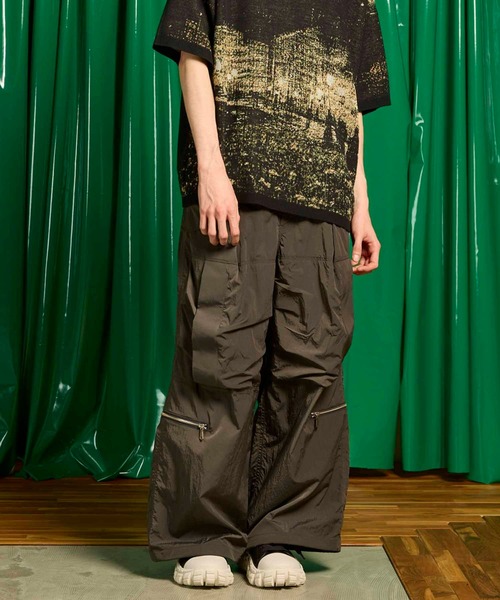 MAISON SPECIAL ワイドパンツ クリーム色 Chemical Over-Dye Heavy-Weight Sweat Pin tuck Easy Wide Pants