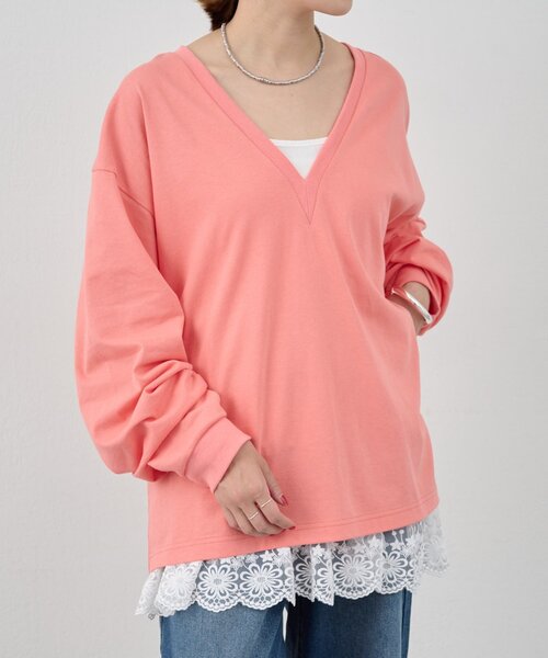 tシャツ 「ONIT」ディープVネックカットソー レディース