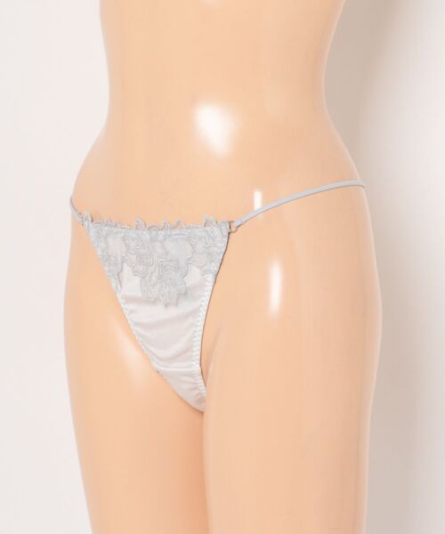 ★LINGERIEAM★Ravijour★ラメ刺繍Tバックソングショーツ★パンツ Ravijour - ☆Ravijour☆サテンレース☆銀ラメ糸刺繍☆Tバックソング