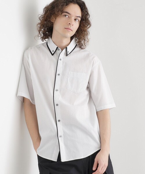 tk.TAKEO KIKUCHI（ティーケータケオキクチ） シャツ 2枚衿ドット柄