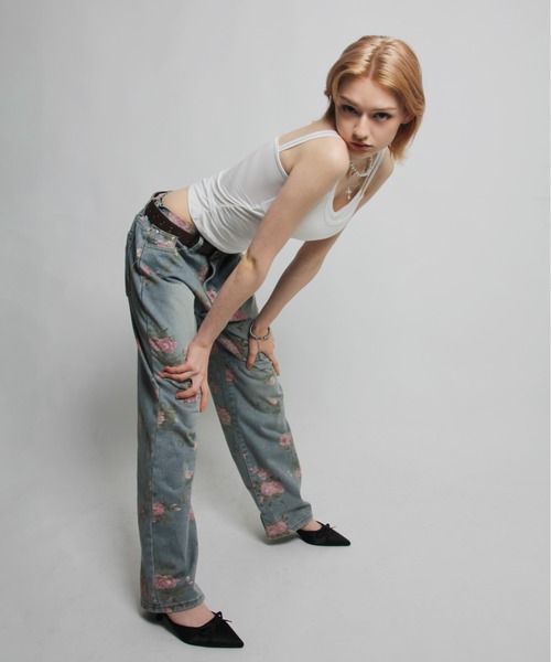 IMARI ジーンズ デニム デニムパンツ 「 IMARI / イマリ 」 花柄