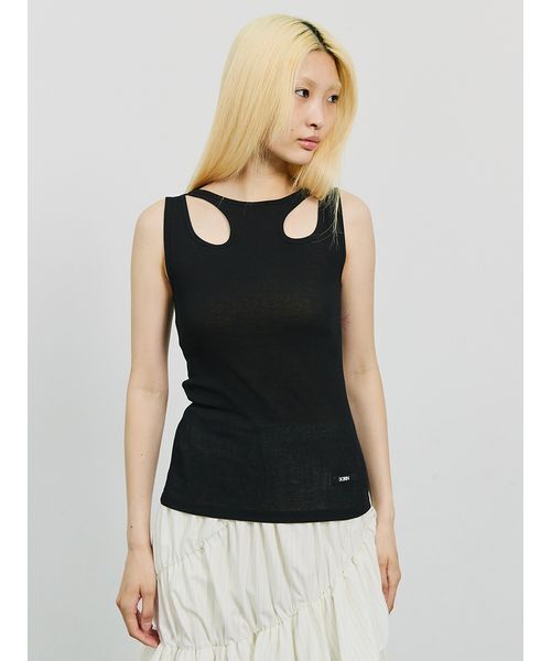 タンクトップ ノースリーブ Cut-out Tank Top レディース
