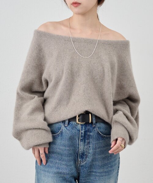 SHENERY（シーナリー） ニット セーター ファーウールオフショルニット