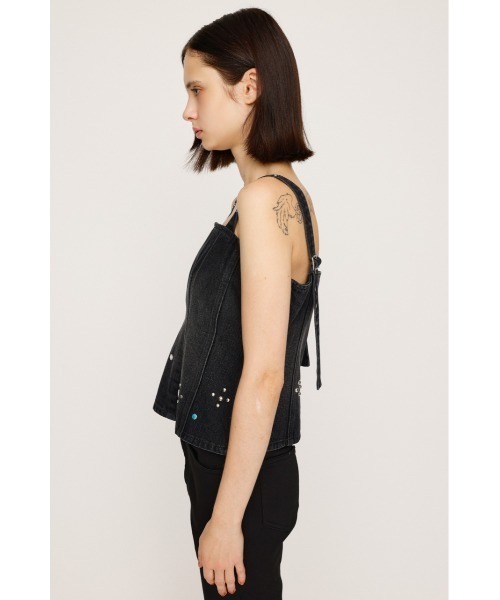SLY（スライ） キャミソール STUDS DENIM BUSTIER-E スタッズ デニム