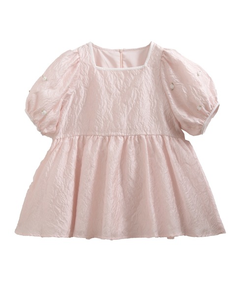 Fit more ローズモチーフジャガードペプラムトップス レディース