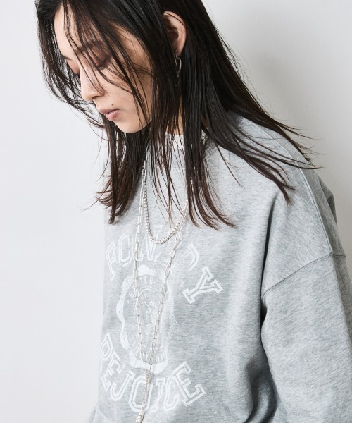CHIC STYLE トレーナー スウェット 7分袖ロゴプリントスウェット