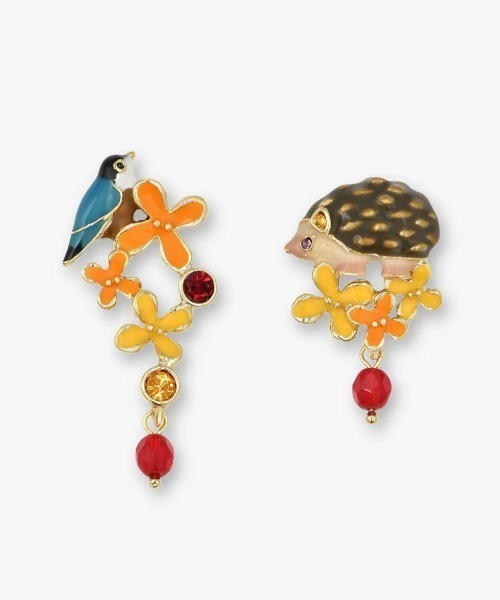 ANNA SUI（アナスイ） ピアス 金木犀＆アニマルモチーフ ピアス
