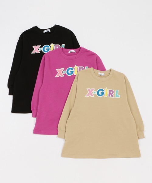 「X-girl Stages」 「KIDS」長袖ワンピース 100cm ブラック キッズ_画像9