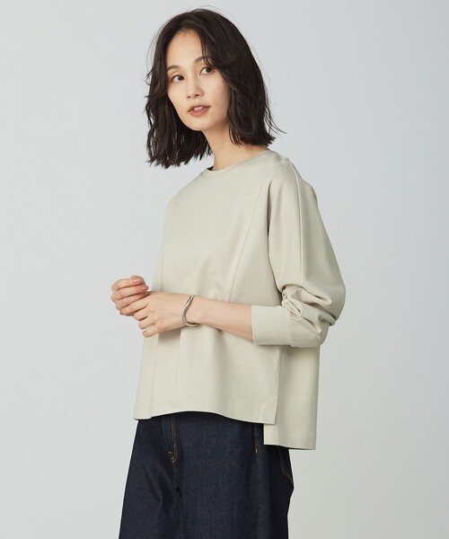 tシャツ ポンチ ボートネック カットソー レディース