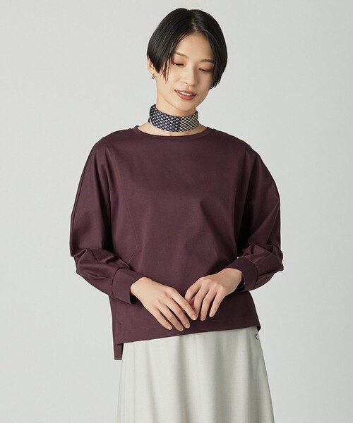 tシャツ ポンチ ボートネック カットソー レディース_3