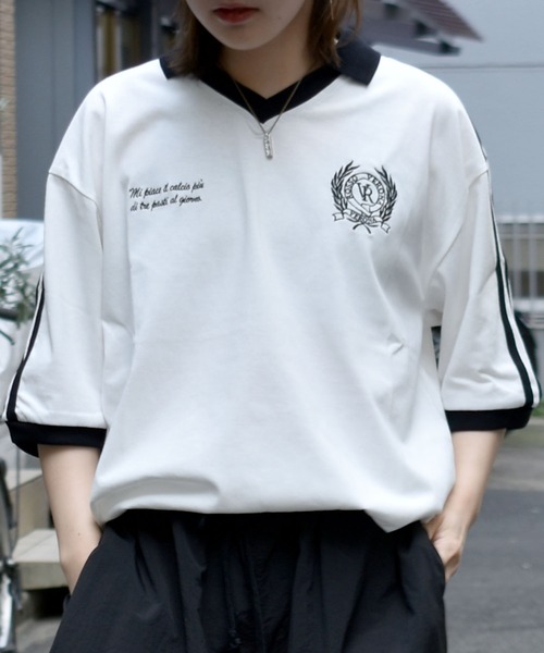 「Starting Over」 半袖ポロシャツ M ホワイト メンズ_画像8