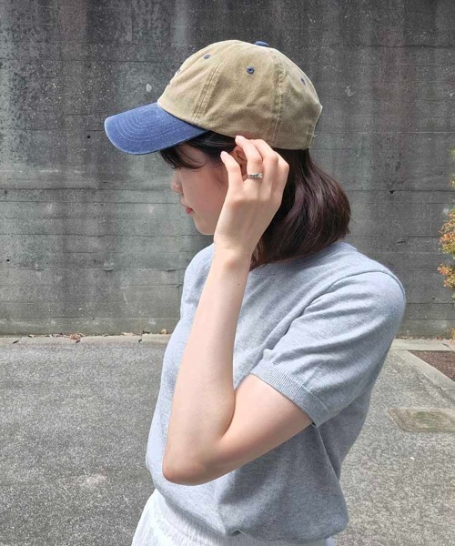 Bleu Bleuet（ブルーブルーエ） キャップ 帽子 ウォッシュドロゴ