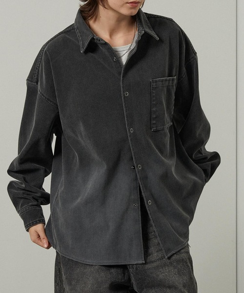 シャツ 「Alfred Alex」ヴィンテージ加工ピグメント グラデーション