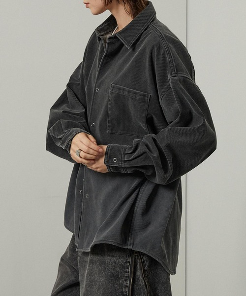 シャツ 「Alfred Alex」ヴィンテージ加工ピグメント グラデーション