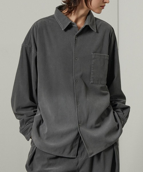 シャツ 「Alfred Alex」ヴィンテージ加工ピグメント グラデーション