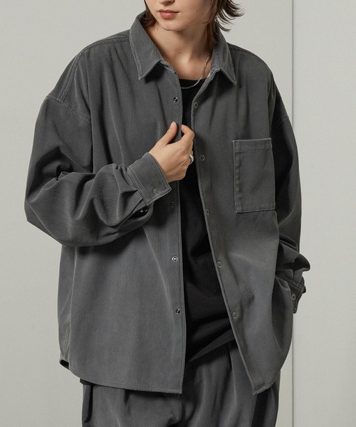 シャツ 「Alfred Alex」ヴィンテージ加工ピグメント グラデーション