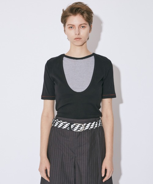 「beautiful people」 半袖Tシャツ 38 ブラック レディース_画像4