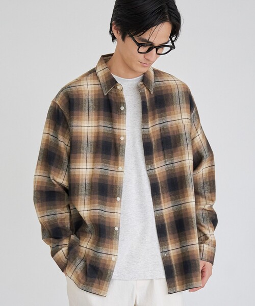 coen（コーエン） シャツ USA COTTONソフトフランネルシャツ（チェック