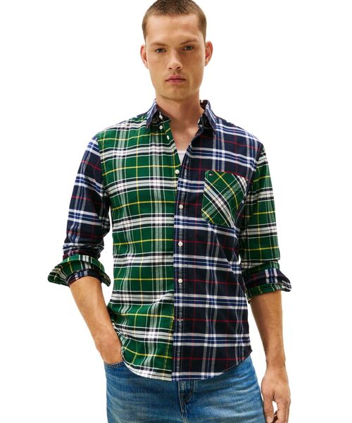 LACOSTE マルチカラーネップクルーネック ニットセーター 2-XS 赤 